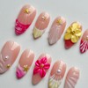 Luxury Press on Nails Medium Almond Handmade 3D Unique Reusable