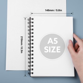 A5 Sketch Books, 200GSM Thick Paper Spiral Bound Sketchbook Hardback Sketch Pad for Drawing and Sketching 40 Sheets/80 Pages