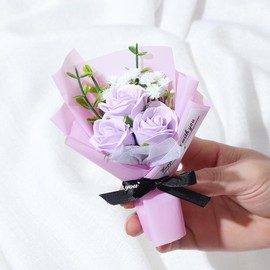 Cruel Fall Artificial Flower Bouquet for Room Decor, Creative DIY Spring Mini Soap Rose Bouquet, Creative Flower Arrangement for Home Wedding Decor, Gifts for Girlfriend, Atmosphere Arrangement Ornament, Fall Decor, Home Decor - Color: Yellow-12*18cm, Sp