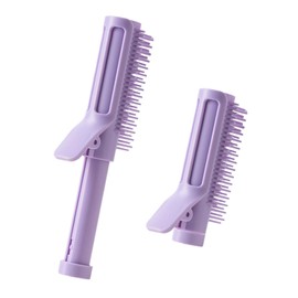 2 in 1 Hair Comb Roller, Volumizing Hair Clips for Fluffy Bangs, Easy High Crown Volume Tool for Women, No Crease Hair Root Lifting Clips & Portable Anti-Knot Hair Comb With Retractable Handle, Purple