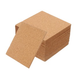 uxcell 20pcs Cork Coasters for Drink, 4 Inch Square Drink Coaster Absorbent Bar Coaster for Wine Glasses Cups Mugs Home Tabletop Decoration