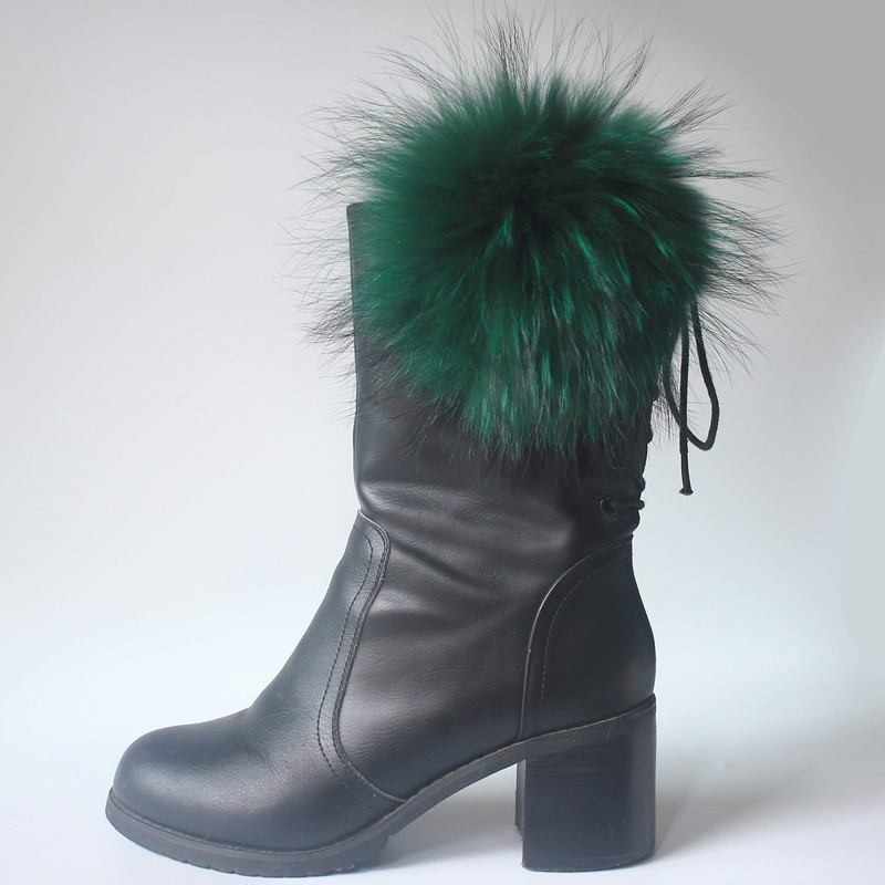 Chunxiao DIY Raccoon Fur Pom Pom Ball with Press Snap