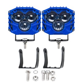 HENGTUAOTO 2.5inch LED Pod Lights Three-Eye 30W LED Fog/Driving/Off Road Lights Cube Spot Pods Light DT Connector for Truck Boat ATV UTV Pickup (2pcs Blue)