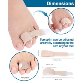 10Pc Fabric Toe Wraps for Women Broken Toes Hammer Toe Corroector Straightener, Toe Splint Buddy Tape Toe Bandages Protectors for Broken Toe, Crooked Toes, Curled Toes