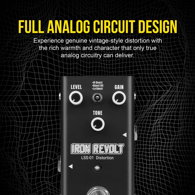 SHAEVLE Distortion Guitar Pedal - Full-Analog Circuit with 3 Distortion