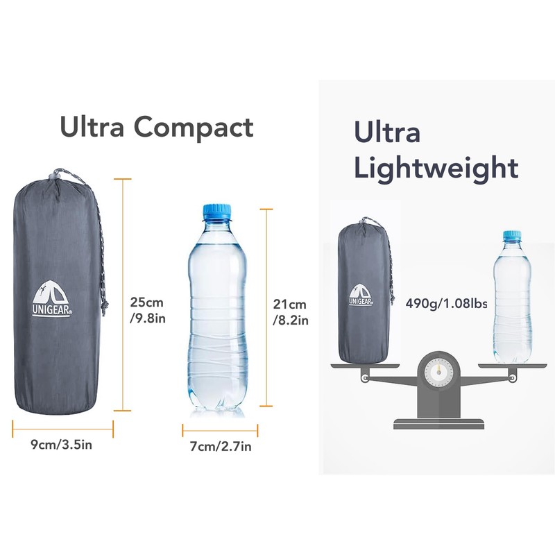 Unigear Ultralight Inflatable Sleeping Pad, Compact Air Camping Mat,Lightweight Camping