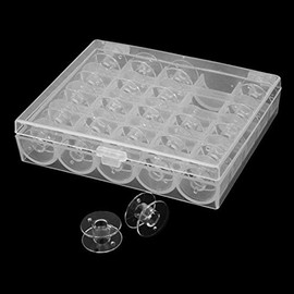 BANSHAN 25 Compartment Plastic Bobbin and Spool Storage Case – Organiser Box for Craft Accessories - Bobbins, Needles, Stickers, Pins, Embroidery Floss, Fabric and Sewing Thread