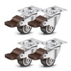 4PCS 1in Plate Caster Wheels Swivel Casters Lockable Heavy Load