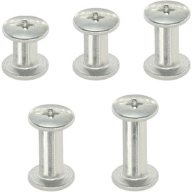 100 Sets Chicago Screws,Leather Rivets Sets with Five Sizes (Silver)