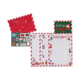 Legami - Kit for Letter to Santa Claus, Unisex Letter Set, Contains Envelope, Letters to Fill in, Postcard, Sticker Sheet, Glitter-Foil Details, FSC Certified Paper