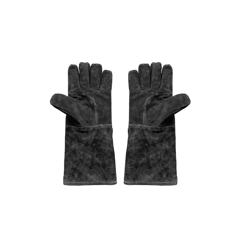 Winnerwell Heat Resistant Cotton Lined Black Leather Welding Gloves