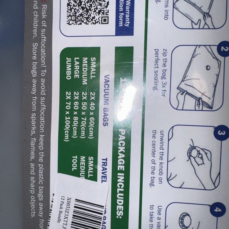 Roomier Life Vacuum Sealer Bags 12 Pc Set