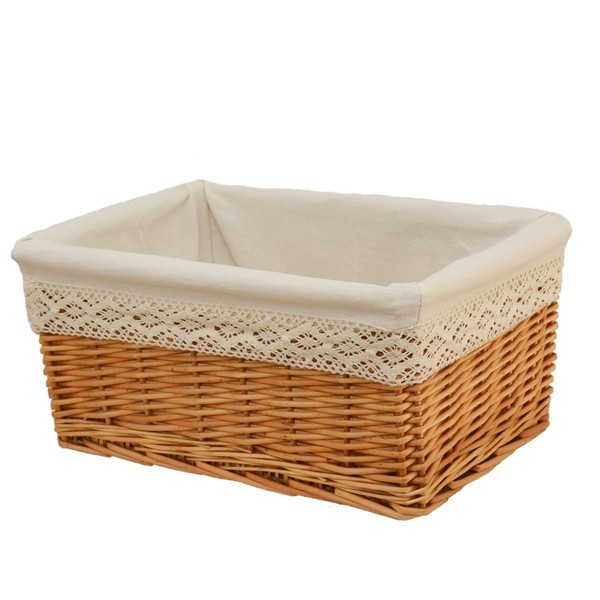 Removable Fabric with Willow Basket Lace Small Storage
