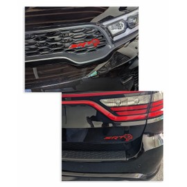 Reflective Concepts 2021, 2023, 2024 Durango SRT Hellcat Front and Rear SRT Emblem Overlay Decal Stickers - (Color: Reflective Red)
