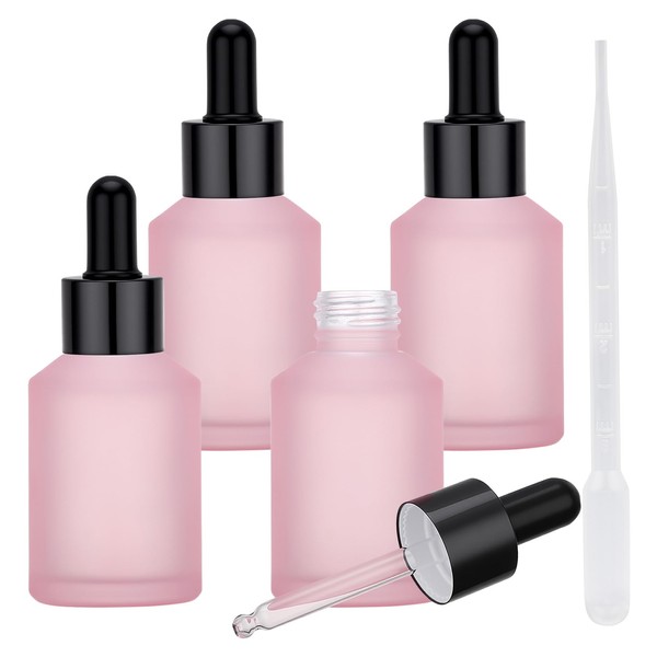 Segbeauty 2oz Travel Frosted Glass Dropper Bottle, 2 Pack 60ml