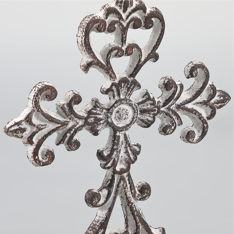 Retrome Metal Cross Stand Tabletop for Home Decor, 10.6" H