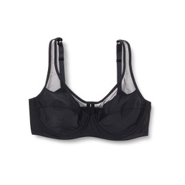 DIM Femme Generous Classic x1 Bra, Perfect Support for Large Breasts, Thick Microfibre and Stretch, U-shaped Back and Wide Straps, Modern Look and Absolute Comfort, Black, 95C