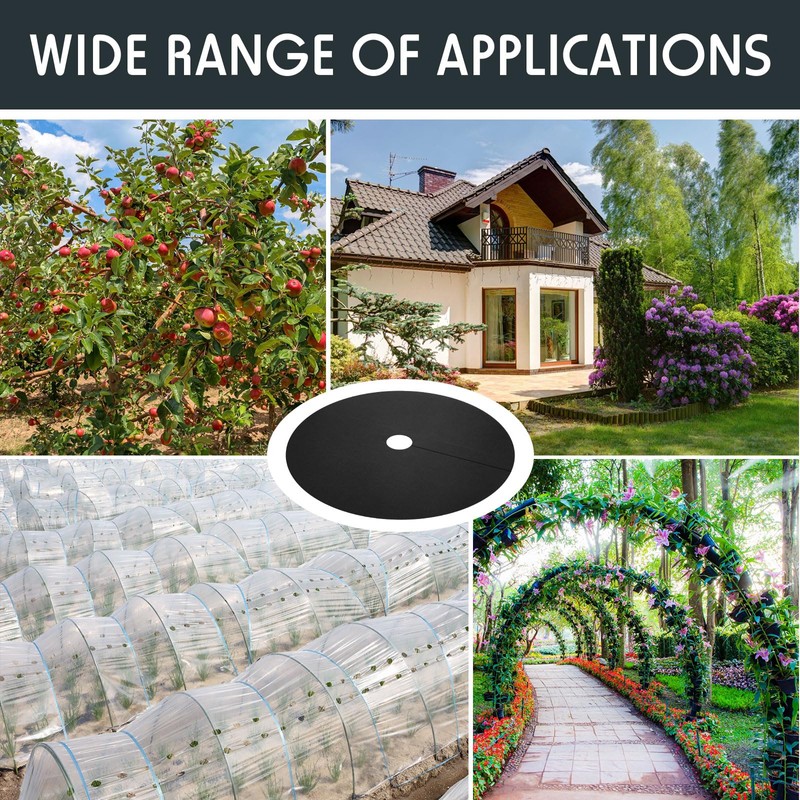 Macarrie 30 Pieces Weed Barrier Mats Non Woven Tree Mulch