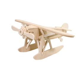 Pebaro 850/12 Wooden Seaplane Kit, 3D Puzzle, Model Kit, Craft with Wood, Wooden Puzzle, Pre-Cut Wooden Board, Includes Emery Paper, Break Out, Put Together, Ready, Gift Idea