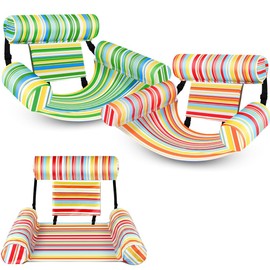 2 Packs Pool Floats Chair for Adult Hammock Inflatable Pool Lounge Chair Water Floating Chair for Swimming Pool Beach Party Lake Summer