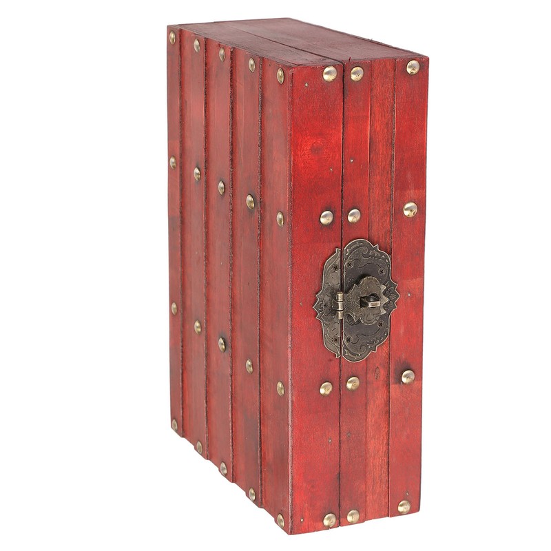 Antique Storage Box with Lock Wooden Document Box for Cosmetic