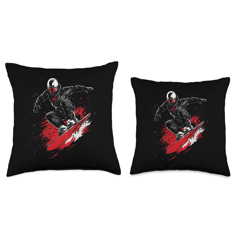 Freestyle Snowboarder Throw Pillow