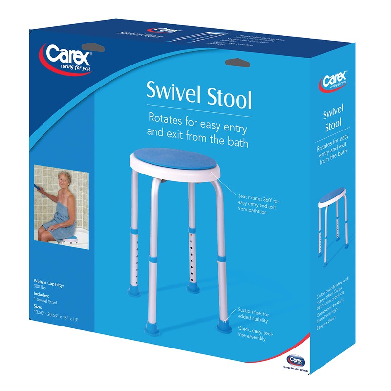Carex Swivel Shower Stool With Padded Seat, Shower Seat For