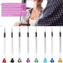Juego de 8 destornilladores para relojes con ranura, de acero aleado; kit de destornilladores de precisión para reparación de relojes con mangos estriados, de 0,6 mm a 2,0 mm, paraDiseño duradero
