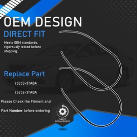 YzusGomumu Roof Drip Molding Trim Weather Stripping Kit Compatible with 2013-2018 Nissan Altima Replaces 73853-3TA0A 73852-3TA0A, Left Right Side Rubber Seal (2Pcs, Black)