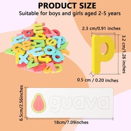 Alphabet Flash Cards Toys, Puzzle Game Wooden Alphabet, Spelling Learning Toy for Kids, Kid Alphabet Spell Educational Game Toy, Preschool Vocabulary Spelling for 2-5 Year Old Boys Girls