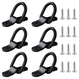 ANBOWEI Pack of 6 Lashing Eyelets Black Heavy Duty – D Ring Lashing Eyelets for Trailers – Mounting Eyelets Lashing Points – Lashing Ring for Car Truck Kayak Load Securing – Load 400 kg