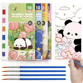 KAYSENSUK 4Pcs Watercolor Coloring Books for Kids Watercolor Paint Book Water Color Paint Sets for Kids Coloring Books for Kids Ages 4-8 Water Colors Paint Kids Pocket Hand Book Stocking Goodie Bag