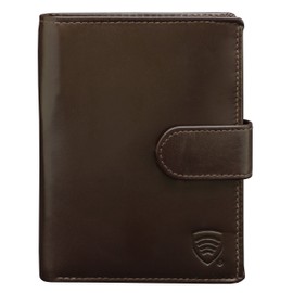 Koruma RFID Schutz Herren Geldbörse Braun Leder Quer-Format Business Doppelnaht hochwertig Geldbeutel Männer Portemonnaie Portmonaise Portmonee Ledergeldbeutel Ledergeldbörse