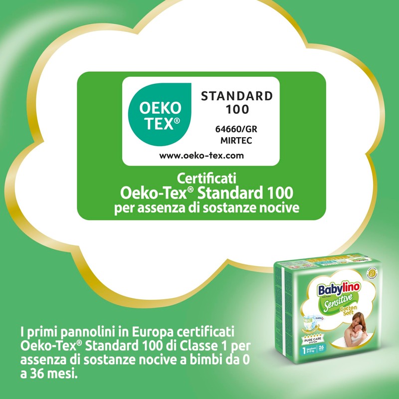 Babylino Sensitive Baby Nappies Size 1 Newborn (2-5kg) 26 Pack