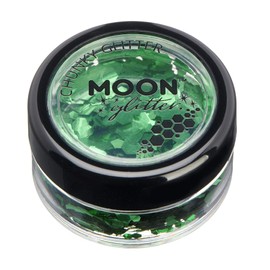 Moon Glitter Classic Coarse Grain Glitter - 100% Cosmetic Glitter for Face, Body, Nails, Hair and Lips - 3g - Green