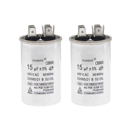 HUABAN 2 Pieces 15 uF Start Capacitor CBB65 450V 50/60Hz Aluminum Shell for Air Conditioner