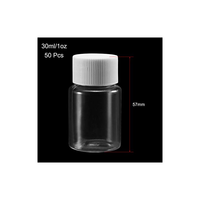 sourcing map Plastic Lab Chemical Reagent Bottle 30ml/1oz Wide Mouth