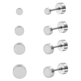 ESHIONER G23 Titanium Earrings Women Men Girls Silver Black Gold Opal Pearl Stud Earrings Health Stud Earrings Children Daughter Ear Piercing Medical Titanium Stud Earrings for Allergy Sufferers,