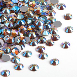 BEADSLAND Beadsland 2880pcs Flat Back Crystal Rhinestones Round Gems for Nail Art and Craft Glue Fix, Lt.Colorado Topaz AB, SS16,3.8-4.0mm