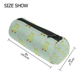 YVONAU Pencil Case Cute Animal Frog Flower Pencil Bag Zipper Pouch Holder Student Pen Bag Stationery Cosmetic Makeup Bag for School Supplies Teens Work
