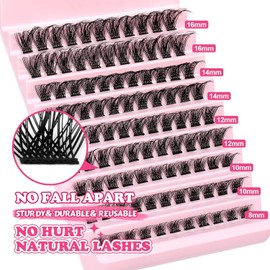 110 PCS Lash Clusters Wispy Natural Eyelash Clusters C Curl, Multi-Length 8mm to 16mm False Eyelashes for a Flare Look, Dramatic ，Voluminous Lashes for Special Occasions & Everyday Wear (D12)