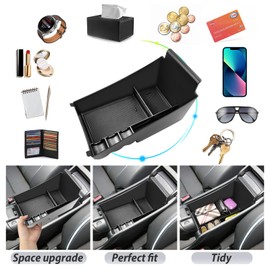 SKTU for 2024 2025 2026 Honda HR-V Center Console Organizer 2023 2024 2025 2026 HRV Insert ABS Black Materials Tray Armrest Secondary Storage Box Honda HR-V 2024 2025 2026 Accessories with Coin Holder