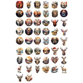 100 Pack Deer Stickers (Large Size), Deer Decal Sticker for Laptop, Phone, Car, Water Bottle, Stickers for Adult and Deer Lovers
