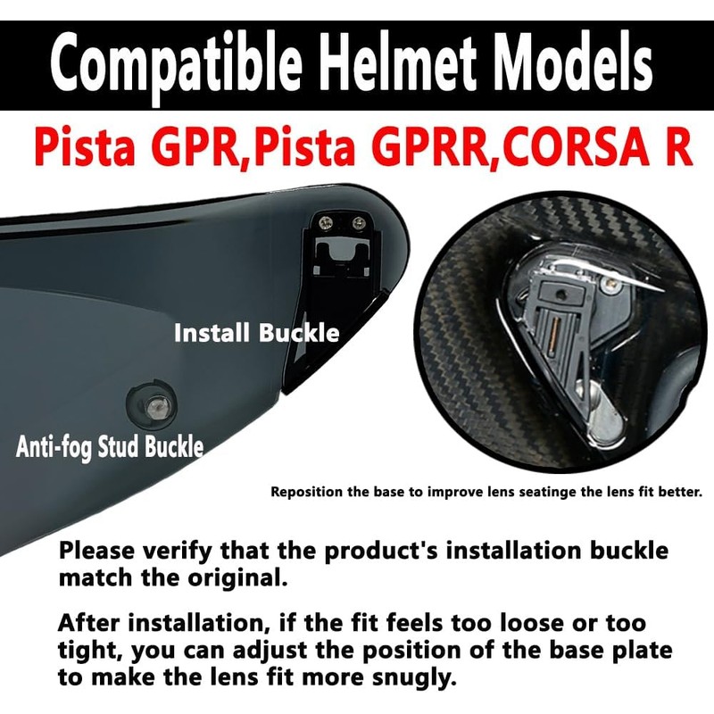 BSTOP Pista GPR Helmet Visor For AGV Pista GPRR, Pista