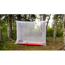 Coghlan's Rectangular Mosquito Net – Lightweight Mesh Canopy for Camping, Travel, and Outdoor Use – Includes Tie Loops, Carry Bag, Twine, Hooks, Anchors, Nails – White, 78" x 32" x 59"