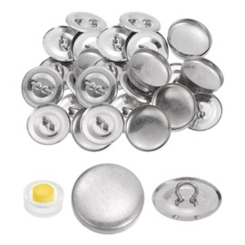 sourcing map 20 Sets Self Cover Button Kit 30L 0.75" 19mm with Wire Backs Aluminum Buttons to Cover Fabric Button Maker Covered Buttons Kit with Tools for DIY Cloth Home Decor Sewing