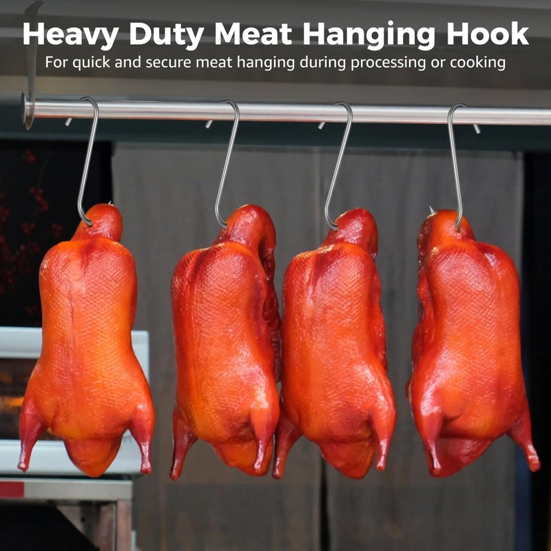 OMISTAR 5 PCS Heavy Duty Meat Hooks, 10 in Stainless