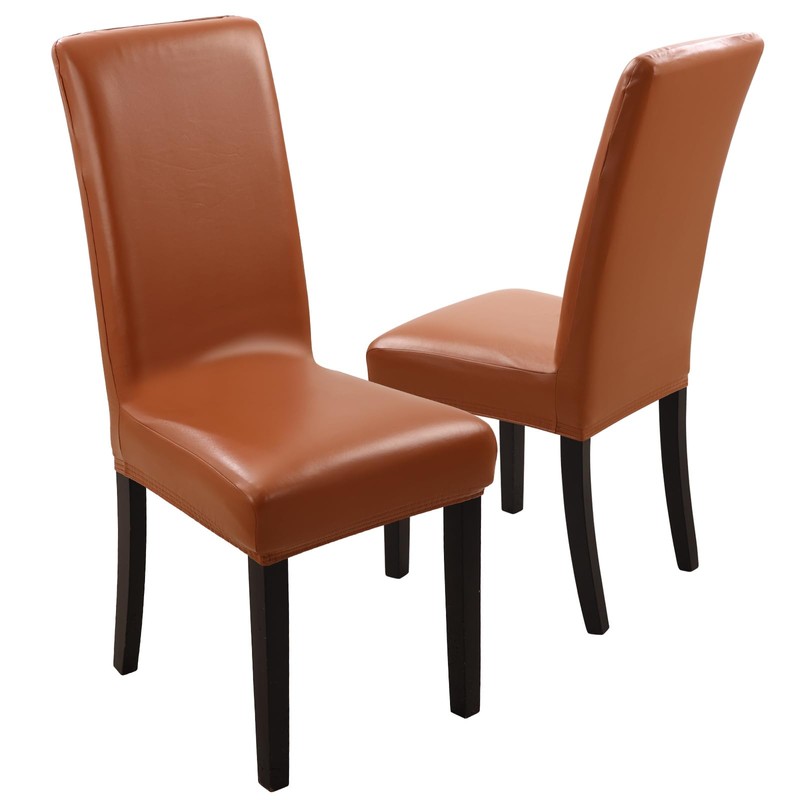 YISUN Dining Chair Covers, Solid Pu Leather Waterproof and Oilproof