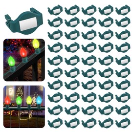 UQM 50 Pack C9 Magnetic Christmas Light Clips, Extra Strong Magnetic Clips Hooks for Christmas Lights, Magnet Christmas Light Clips for C9 C7 Sockets Metal Roof Gutters Outside Patio Holiday Lighting