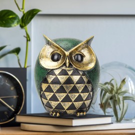 Leekung Owl Statue for Home Decor Accents,Owl Decor for Modern Bathroom Bookshelf Bedroom Mantle Living Room Home Office TV Stand Shelf Boho Decorations,Retro Decor Small Bird Items Gift for Women